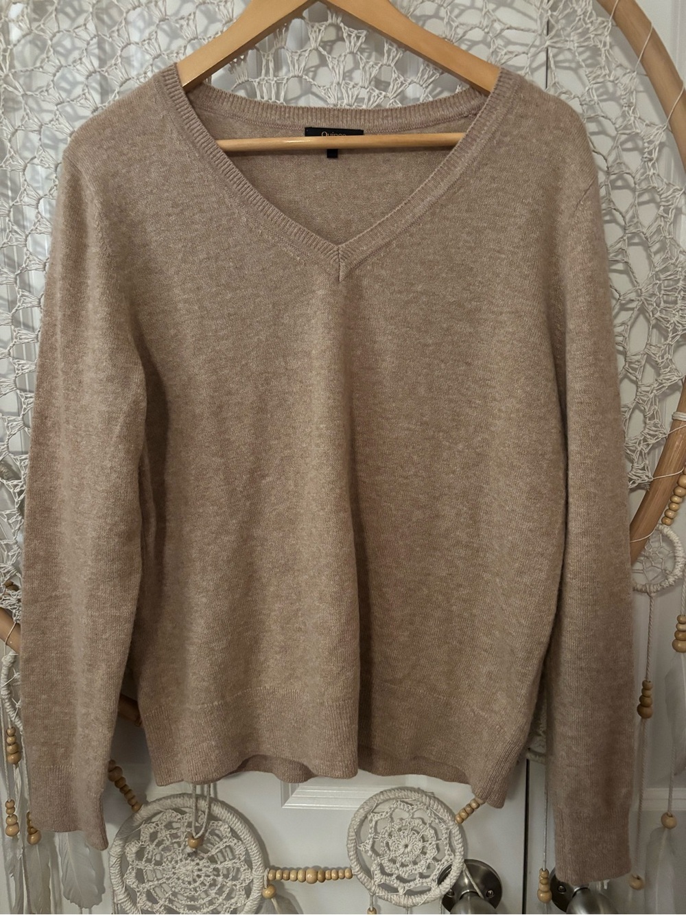 Quince Cashmere Sweater in Light Brown Size Large A00410